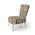 thumbnail image 3 of Designart "Elegance And Colorful Colors Stripes" Upholstered Modern & Contemporary Accent Chair and Striped Arm Chair - Multiple Color & Pattern, 3 of 7