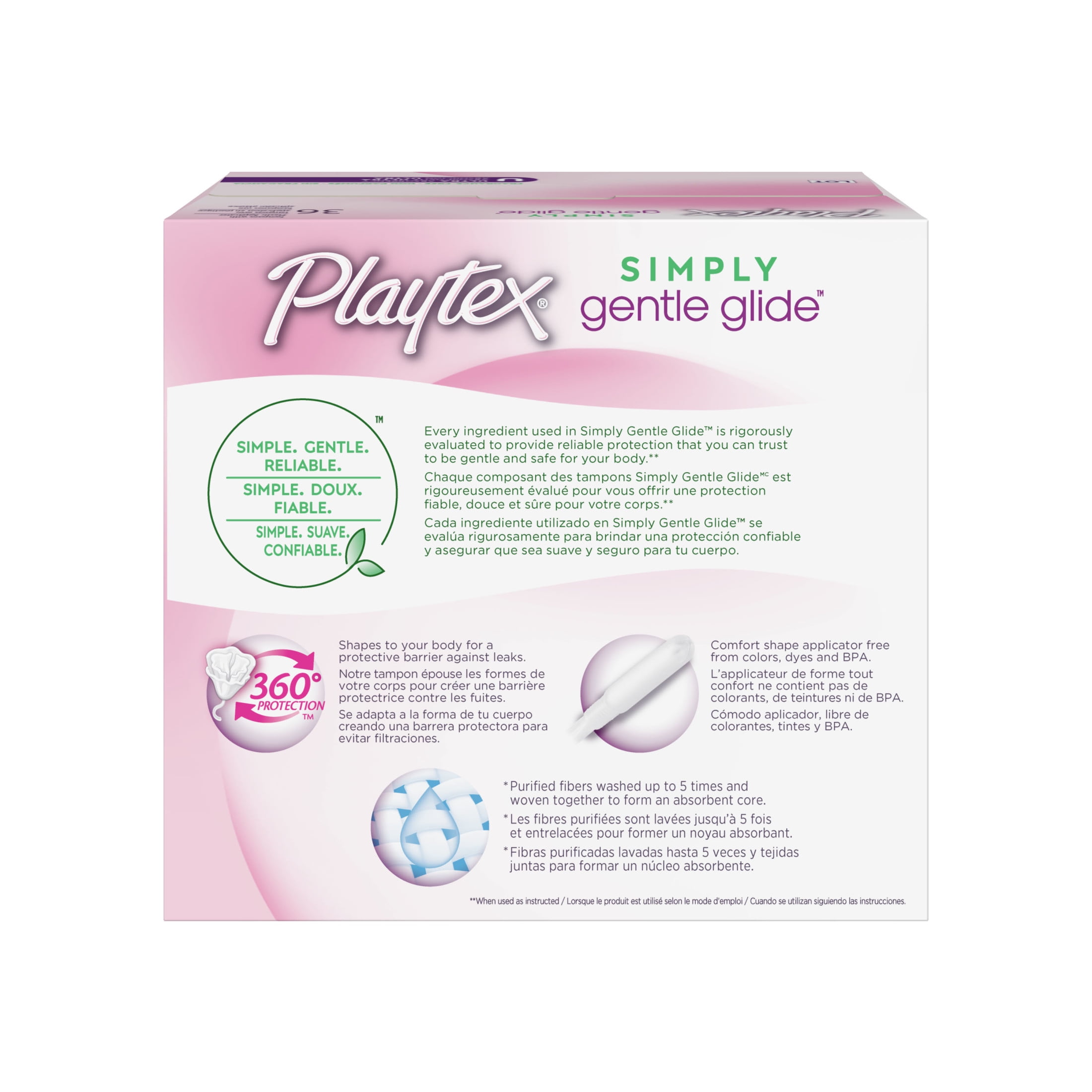 Playtex Simply Gentle Glide Tampons, Unscented, Ultra, 36 Ct
