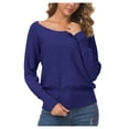 thumbnail image 4 of Anygrew Sweaters for Womens Pullover Long Sleeve Sweater Casual Off Shoulder Top, 4 of 8