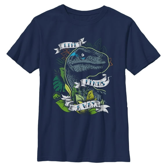 Boys Jurassic World Life Finds A Way Banner T Shirt
