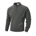 thumbnail image 2 of ZVNAΖH Men's 3 Button Collared Pullover Fall Winter Warm Sweatshirt with Thumb Holes Soft Brushed Fleece Pullover Sweater, 2 of 8