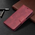 thumbnail image 4 of Wallet Case for Samsung S20 FE, Retro Solid Color Premium Leather Credit Card Holder Wallet RFID Blocking Case with Wrist Strap Stand Magnetic Flip Cover for Samsung Galaxy S20 FE, Red, 4 of 9