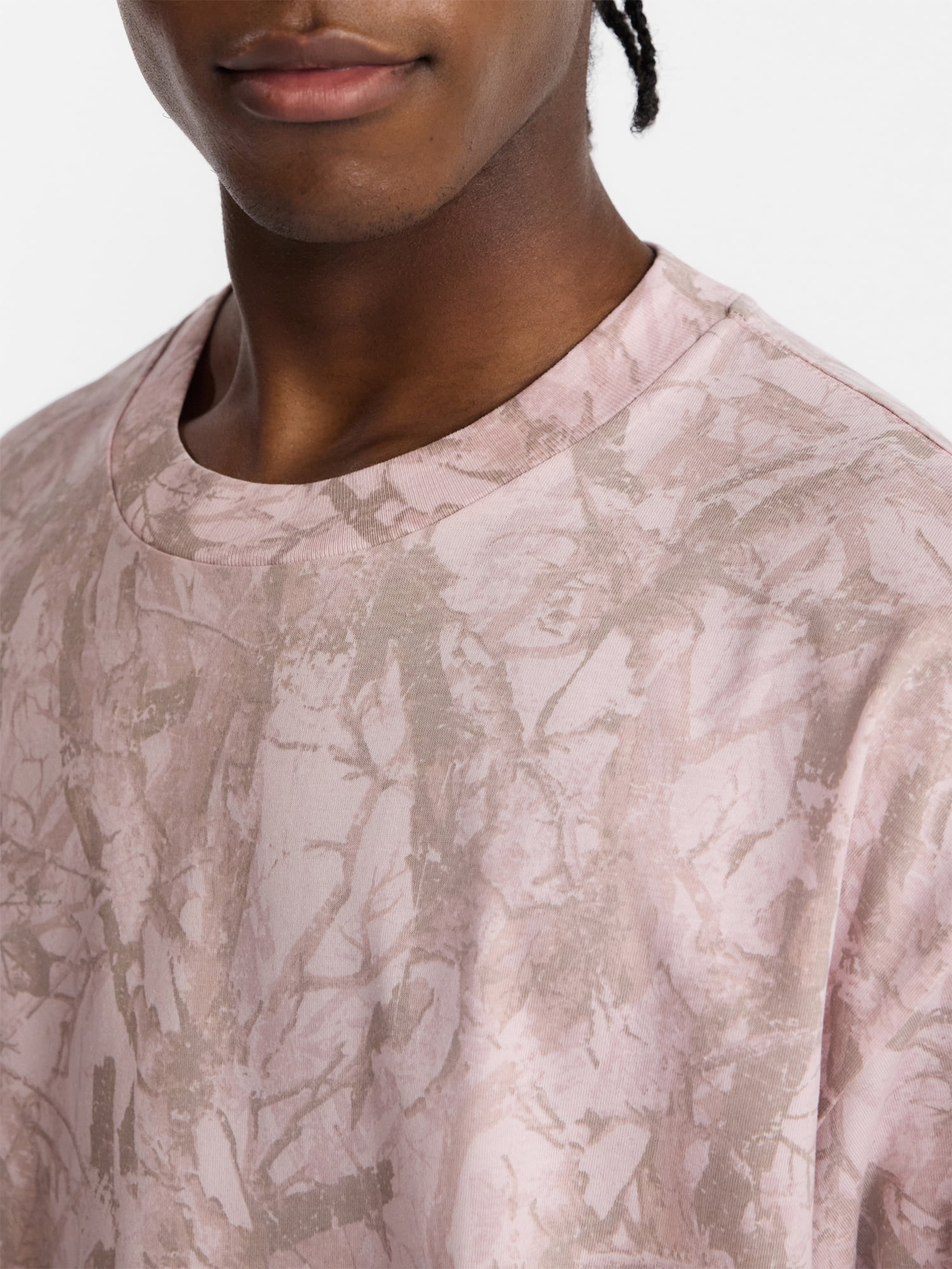 No Boundaries Cotton Oversized Cropped Tee with Short Sleeves, Men's and Big Men's XS-5XL