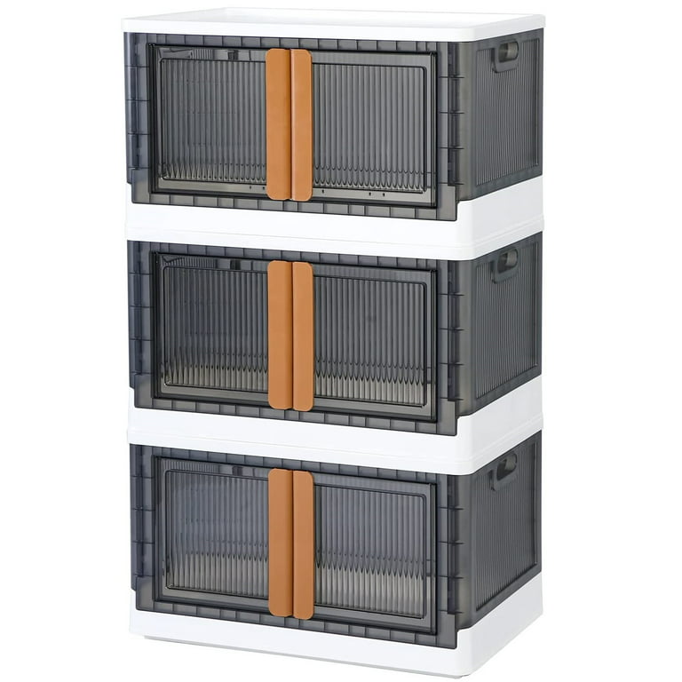 Bomutovy Storage Bins, Collapsible Storage Bins, Plastic Storage Bins for Closet Organizer, 7 Grid Folding Storage Box, Stackable Toy Storage Bins