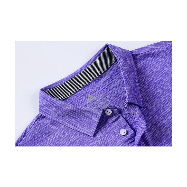 SWISSWELL Men's Golf Polo Shirt Casual Business Short Sleeve Polo Shirt for  Men Performance Moisture-Wicking Cationic Shirt Tennis T-Shirts Purple 2XL