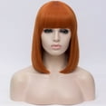 thumbnail image 2 of Unique Bargains Wigs for Women 14" Orange Bob Wig with Wig Cap, 2 of 6