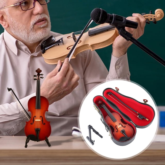 LJNYFDC Playable Violin Keychain Tiny Violin Keychain with Sound Mini Violin Toy Set Plays Sad Music Smallest Violin Model Mini Crying Story Teller Portable