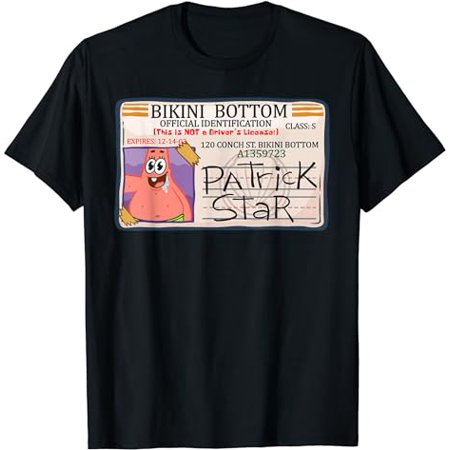 Mademark x SpongeBob SquarePants - Bikini Bottom Patrick Star Driving License T-Shirt