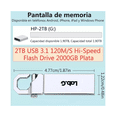 thumbnail image 3 of Memoria Usb 2tb Alta Velocidad 3.1 (2000 Gb) Flash Drive Lab.G Plateado, 3 of 5