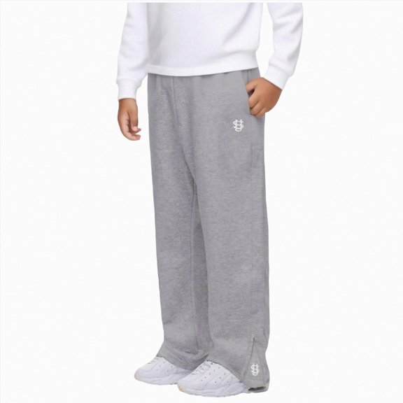 Hessimy Boys Pants Summer Cotton Blend Wide Straight Leg Lightweight Sweatpants Casual Joggers with Pockets 6-12 Months 12-24 Months 2T 3T 4T 5T 6T 7T 8T 9T Children(Light Gray,8-9 Years)