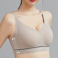 thumbnail image 2 of Push Up Bras Women Tops Bra Wire-Free Underwears Base Vest Style Sports Lingerie V-Neck Seamless Bra Feature Hook and Eye Closure Nursing Bra Style Y-260 , Gray XL, 2 of 5
