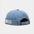 thumbnail image 2 of GegeenDomog Men Hats Docker Cap Hats Beanie Sailor Cap Worker Hat Rolled Cuff Retro Brimless Hat with Adjustable, 2 of 14