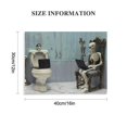 thumbnail image 3 of PIKWEEK Skeleton Bathroom Prints Funny Hipster Skull and Bones The Picture Prints on Canvas Wall Art for Bathroom Decor Stretched  16*12inch/20*16inch, 3 of 6