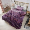 thumbnail image 3 of hipaopao King Bedding Comforter Sets 3 Pcs Marble Comforter Geometric Gradient Color Design Ultra Soft Quilt with 2 Pillow Sham Purple 90"X104", 3 of 7