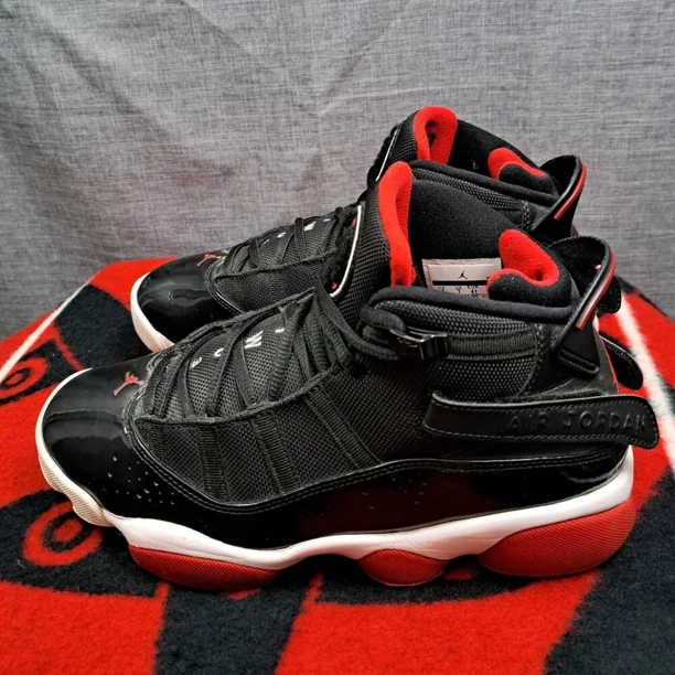 Size 8 N I-K-E Men's A i r-Jor-dan 6 Rings Bred Basketball Shoes 322992-062