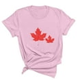 thumbnail image 3 of FcBaudy Hauts pour Femmes, Chemises pour Femmes, Chemisiers et Chemises à Manches Courtes à Col Rond pour Femmes T-Shirt d'Été Basique Décontracté à Manches Courtes Fête du Canada Blouse à Imprimé Feuille d'Érable T-Shirt à Col Rond pour Femmes Blouse, 3 of 3