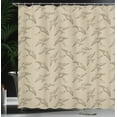 thumbnail image 3 of Ambesonne Nature Shower Curtain, Swallow House Martin Birds, 69"Wx70"L, Pale Sepia and Taupe, 3 of 4