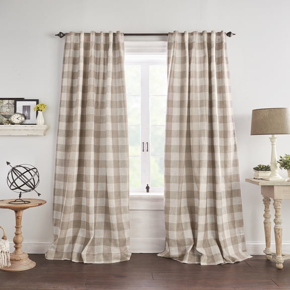 Threadmade Grainger Rod Pocket Back Tab Window Curtain, Linen - 52"W x 63"L