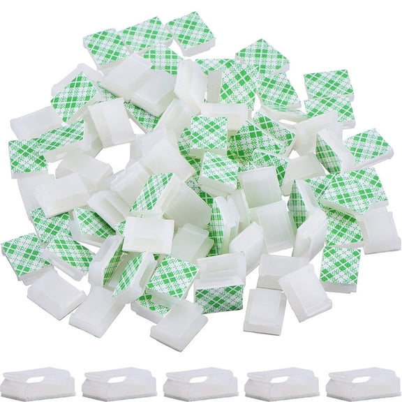 Clearance Under $3.29! 100PCS Adhesive Cable Clips, Self-Adhesive Wire Organizers for Home & Office, Nylon, for Cable Management, (One Size, White)