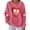 Hot Pink, variant on Taqqpue Womens Sweatshirts Crewneck Fleece Oversized Pullover Sweaters Spring Plus Size Valentine Long Sleeve Shirts for Women