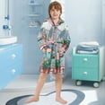 thumbnail image 5 of FORMRS Niños Bathrobe Unisex Hooded Robe Soft Plush Pajamas Sleepwear, Size 7-9T, Pink Door, 5 of 7