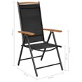 thumbnail image 4 of vidaXL 7 Piece Garden Dining Set Aluminium Black, 4 of 5