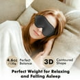 thumbnail image 2 of Weighted Eye Mask for Sleeping, 3D Contoured Sleep Mask Blackout with Adjustable Strap, Lash Extensions Sleeping Mask for Travel, Eye Cover Blindfold for Men Women (Black, 4.6oz), 2 of 6