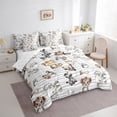 thumbnail image 3 of Feelyou Cartoon Elephant Tiger Bedding Comforter Set 7pcs, Cute Leopard Zebra King Bedding Sets, Chic Abstract Grey Reversible Bed Sheets, Super Cozy Room Decor, 3 of 7