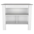 thumbnail image 6 of Cterwk Kitchen Island with 3 Shelves, Perfect for Dining Room, Living Room, White + Light Gray, 6 of 6