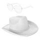 thumbnail image 3 of Sombrero de vaquero occidental con purpurina, sombrero de vaquera para adultos, cómodo sombrero de jazz, sombrero para el sol para Blanco, 3 of 9
