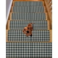 thumbnail image 2 of Green Beige Buffalo Plaid Stair Treads for Wooden Steps Indoor Runner Rug Carpet, Farmhouse Checkered 4 Pieces Peel and Stick Staircase Step Treads Covers Washable Throw Door Mats, 30"x8", 2 of 6