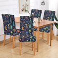 thumbnail image 2 of Yayeee 2 Pack Dining Chair Covers Stretch Parson Chairs Slipcovers Seat Protector, Dark Blue Christmas, 2 of 6