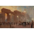 thumbnail image 2 of George Hyde Pownall 24x17 Black Ornate Framed Double Matted Museum Art Print Titled: Sunday Summer Evening, Hyde Park Corner, 2 of 5