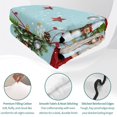 thumbnail image 4 of Quilts King Size Bedding Set, Aqua Gnomes Christmas Lightweight Quilted Comforter, Xmas Tree Elk Snowflake Balls Soft Reversible Bedspread Coverlet with Pillow Covers for All Season, 96" x 106", 4 of 9