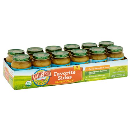 Earth's Best Organic Baby Food Favorite Sides Variety Pack, 6 oz, 12 Pack