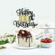 thumbnail image 3 of Cake Topper Leetaivie para 100.º cumpleaños negro y dorado con brillo, 3 of 6