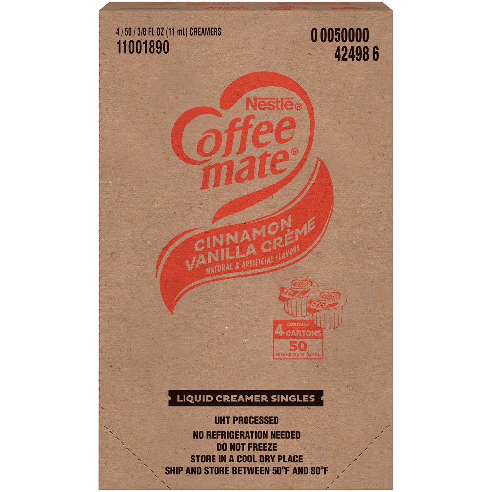 CoffeeMate Cinnamon Vanilla Crème Liquid Coffee Creamer singles 50 ct