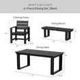 thumbnail image 2 of Better Homes & Gardens Ezra 6-Piece Outdoor HDPE Dining Set with Bench, Black, 2 of 10