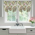 thumbnail image 4 of Sage Green Botanical Balloon Curtains for Bedroom/Front Door/Bathroom, Spring Floral Summer Botanical Vintage Tie Up Curtains 63 Inch Length Kitchen Curtains Shades for Windows 46"x63", 4 of 8