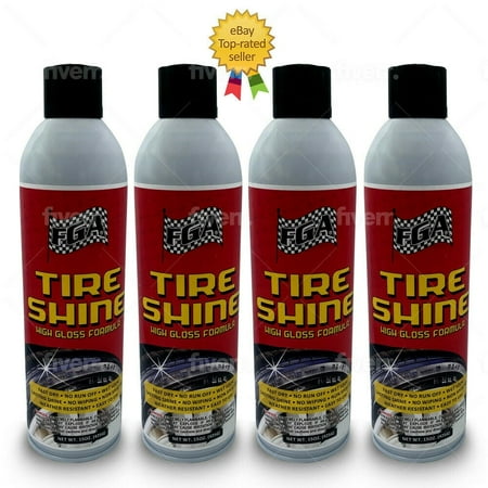 FGA High Gloss Car Tire Shine Spray, Ultimate Hot Wet Look, 13oz, 4 Pack
