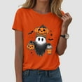 thumbnail image 2 of enyan Pumpkin Printed Cute T Shirts Orange Graphic Tops Fall Tee Fashion Womens Halloween Shirt Orange,XXXL, 2 of 5