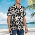 thumbnail image 5 of Soccer Ball Background Hawaiian Shirts For Men, Summer Short-Sleeve Relaxed-Fit Button-Down Shirts Large, 5 of 9