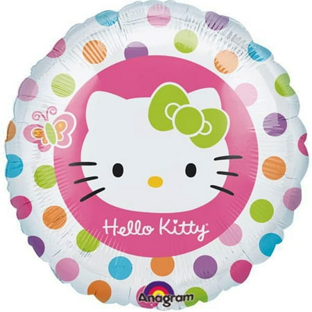 Hello Kitty Rainbow Polka Dots Foil Balloon 18"