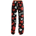 thumbnail image 7 of FrzhBrz Womens Cute Pajama Pants Valentines Day Polka Dot Stretchy Wide Leg Drawstring Lounge Sleep Pj Bottoms with Pockets, 7 of 7