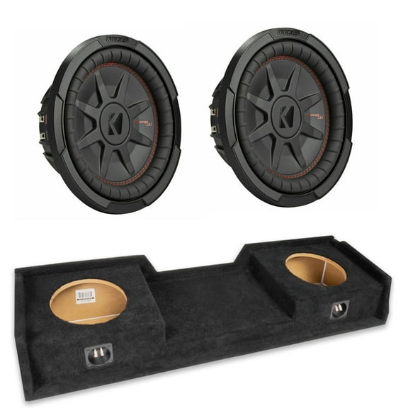 NVX Enclosure with Kicker Dual 10" Subwoofer and Enclosure   (2) KCWRT104 Subwoofer for 1999-2006 Chevrolet Silverado and GMC Sierra Extended Cab trucks