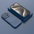 thumbnail image 4 of ELEHOLD Case for iPhone 16 Pro Max,Soft Silicone Magnetic Slim Phone Case with Invisible Kickstand,Blue, 4 of 5