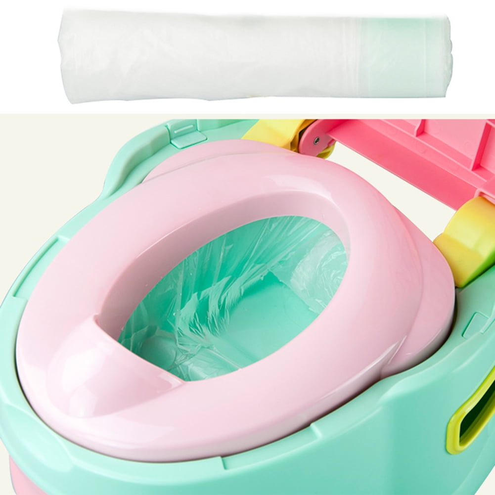 50 Pcs PE Baby Disposable Potty Stool Chair Liners Poop Drawstring Pocket Rubbish Uncontaminated Pure Travel for Kids Toddlers XINdream Childrens Toilet Seat Cleaning Bag 