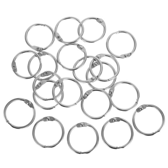CIMAXIC 20pcs Circular Ring Clips For Flashcard Binding Silver Stainless Steel