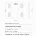 thumbnail image 4 of Smart Scale with Body Analysis - Measures BMI, Fat & Muscle Mass - USB Rechargeable - Up to 180 kg - Black, 4 of 6