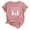 Pink, variant on Tfken Easter Women Tees Bunny Print Crew Neck Short Sleeve Summer Easter Party Women Casual Shirts Female Comfortable Outfit Pink Size L